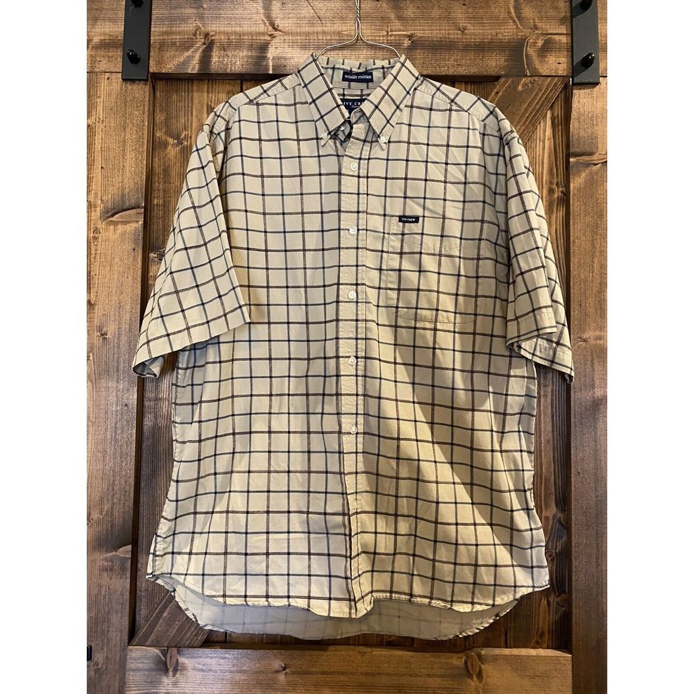 Ivey Crew Classics, Button Down, Short Sleeve, Wrinkle Resistant, Size L, Shirt